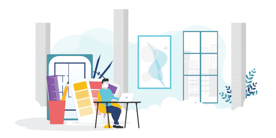 The 10 Biggest Challenges Faced by Interior Designers During COVID-19 Graphic of a designer facing COVID-19 Challenges
