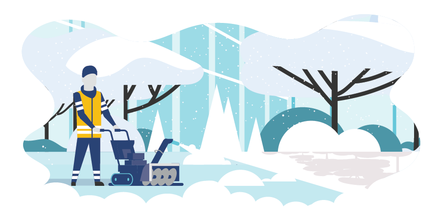 Prepping your Business Property for Winter Slip-and-Falls PROLINK Graphic of a person preparing their property for winter
