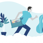 Graphic of a professional ready for his day with Commercial General Liability coverages in his toolbox