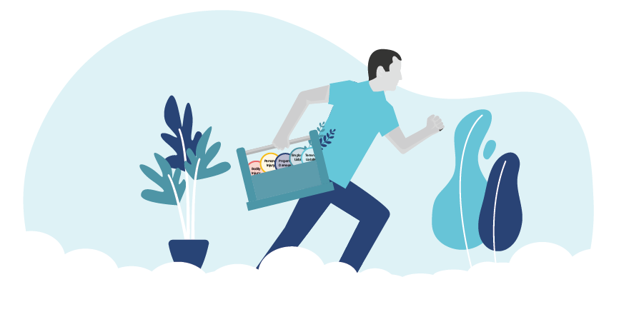 Your Commercial General Liability Coverages Explained PROLINK Graphic of a professional ready for his day with Commercial General Liability coverages in his toolbox