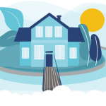 Do’s and Don’ts For Protecting Your Valuables, Holiday Gifts, and More Graphic of a home protected by a moat to represent insurance coverage