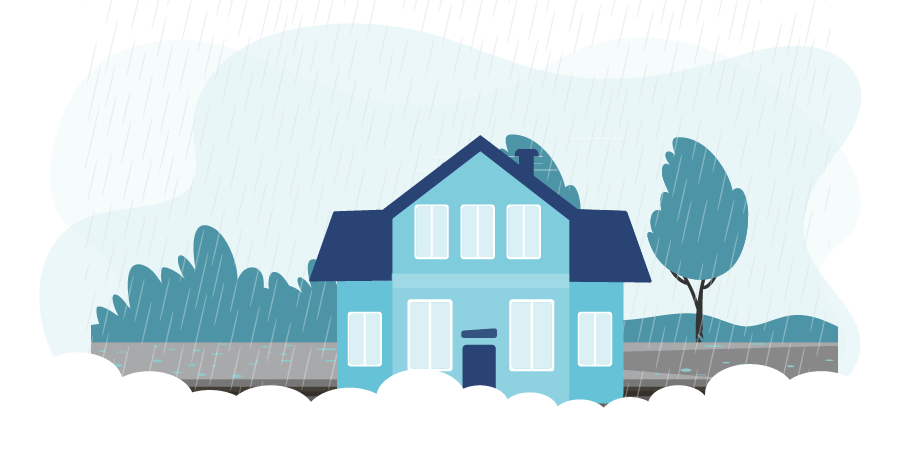 How to Storm-Proof Your Home Graphic representing a storm proofed home