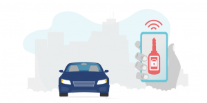 Graphic representing keyless car thefts