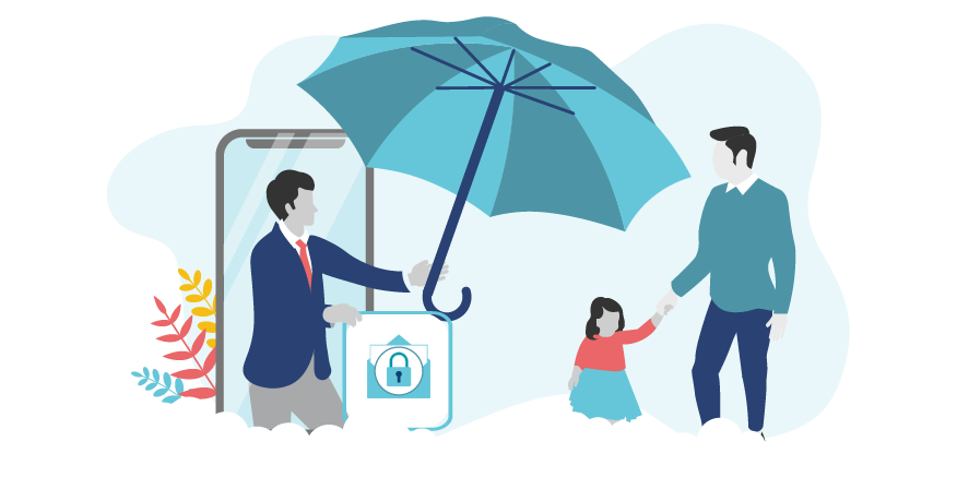 Graphic representing online safety for kids
